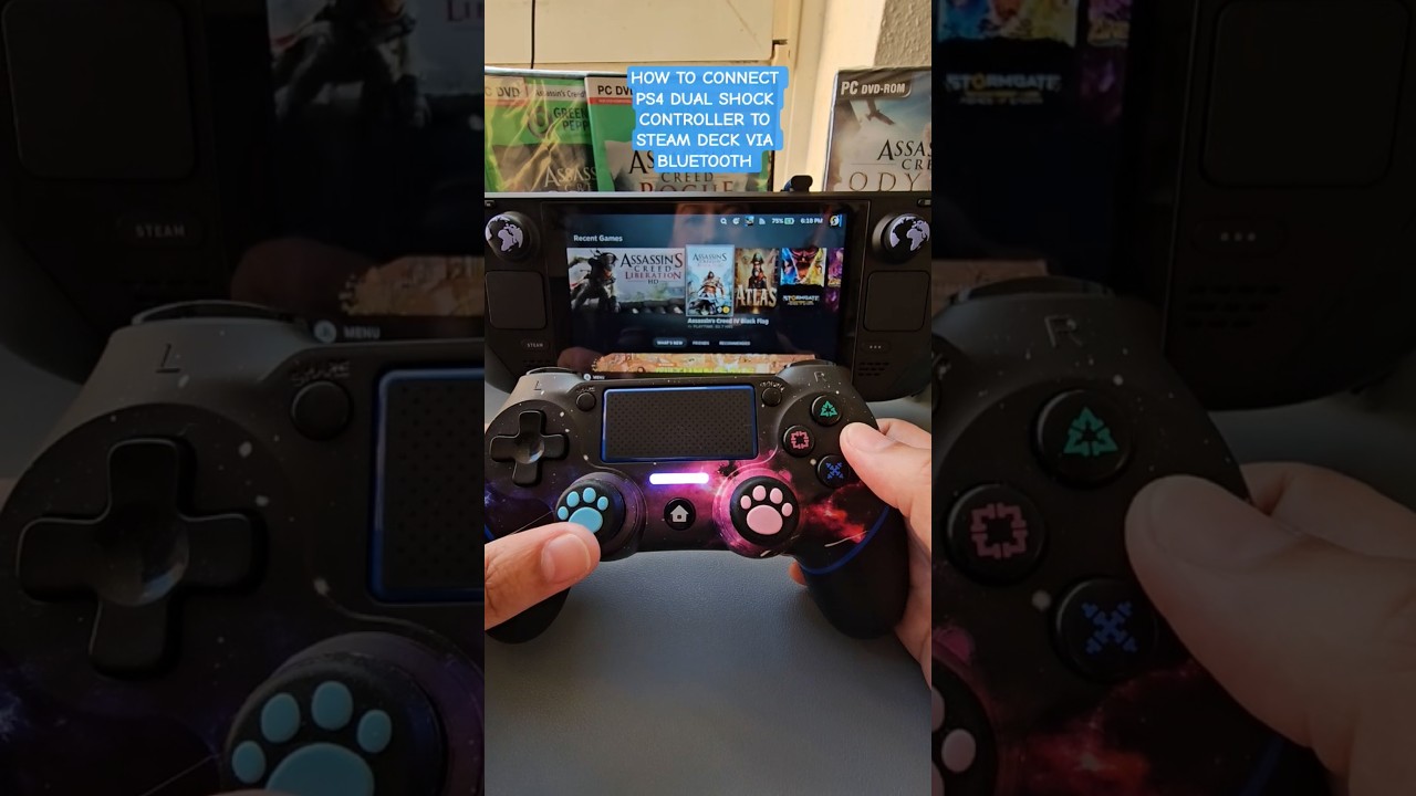 HOW TO CONNECT PS4 DUAL SHOCK CONTROLLER TO STEAM DECK VIA BLUETOOTH #ps4 #steamdeck #gaming