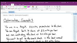 Calculus   Video 54   Optimization Example 3