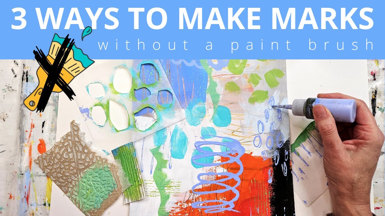 Exploring Abstract Art: Ditching the Brush for Creative Marks | Acrylic Painting | Mixed Media