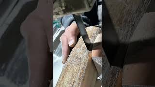 Carving Grooves into Wood with a Chisel for Precise, High-Quality Crafts #shorts