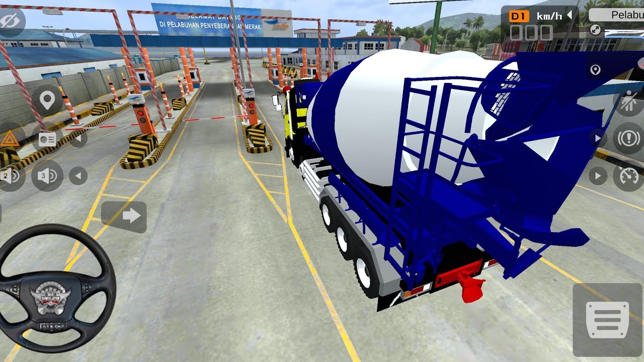 Truck Molen Hino Super Besar Muatan Semen Mencari Penumpang Wisata ke Pelabuhan Merak | BUSSID