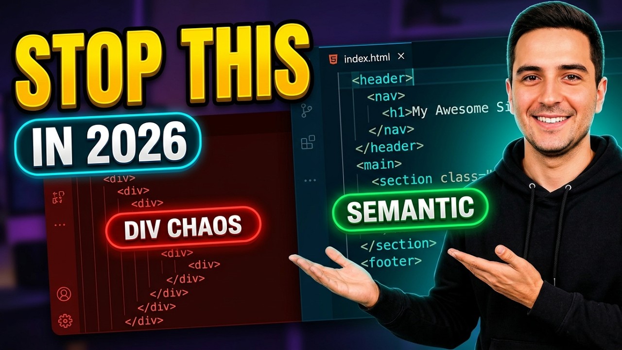 Semantic HTML Full Tutorial – Headers, Sections, and More - YouTube