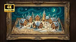 North Pole Map Village TV Frame - 4K Screensaver #tvscreensaver  #relaxingscreensaver screenshot 3