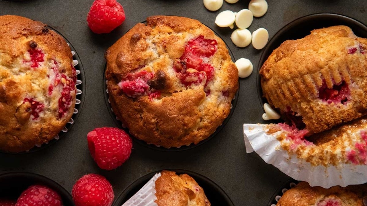 White Chocolate Raspberry Muffins