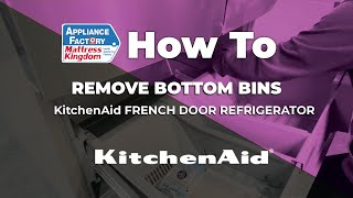 How to: Remove bottom bins from KitchenAid French Door Refrigerator by Appliance Factory & Mattress Kingdom 201 views 3 months ago 3 minutes, 54 seconds