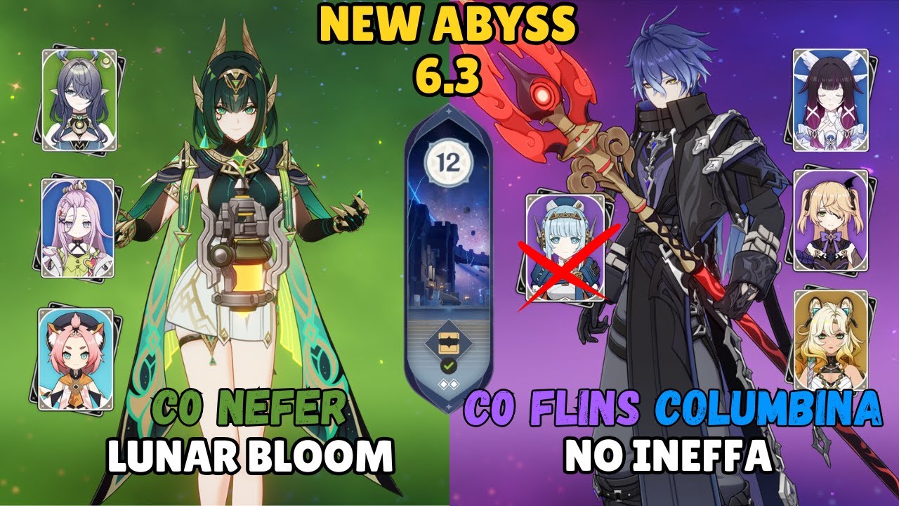 C0 Nefer Lunar Boom & C0 Flins Columbina No Ineffa!! NEW 6.3 Spirall Abyss! - Genshin Impact