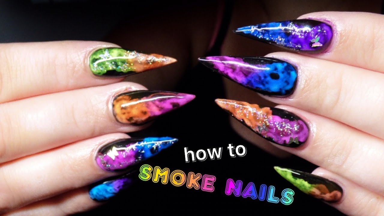 🌈💨NEON SMOKE NAILS 💨🌈| GLITTERAMA | HOW TO