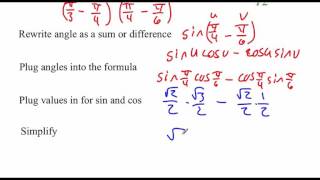 Pre-Calculus 5.4: Sum and Difference Formulas part 1