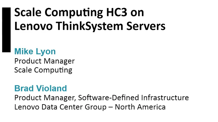 Scale Computing HC3 on Lenovo ThinkSystem Servers