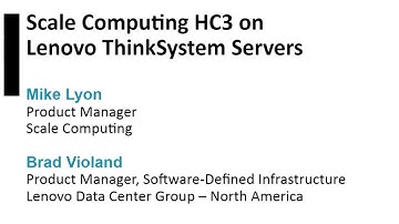 Scale Computing HC3 on Lenovo ThinkSystem Servers