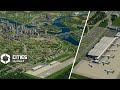 Building a realistic city with airport trains trams and cargo in cities skylines 2