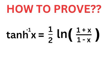 How to prove hyperbolic inverse  of tangent into its  equivalent logarithmic functions