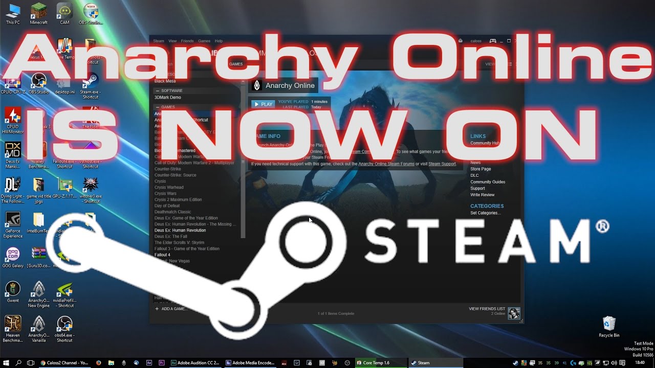 Anarchy Online 18.9 :  AO Is Now ON STEAM ... !😀 22-FEB-2017