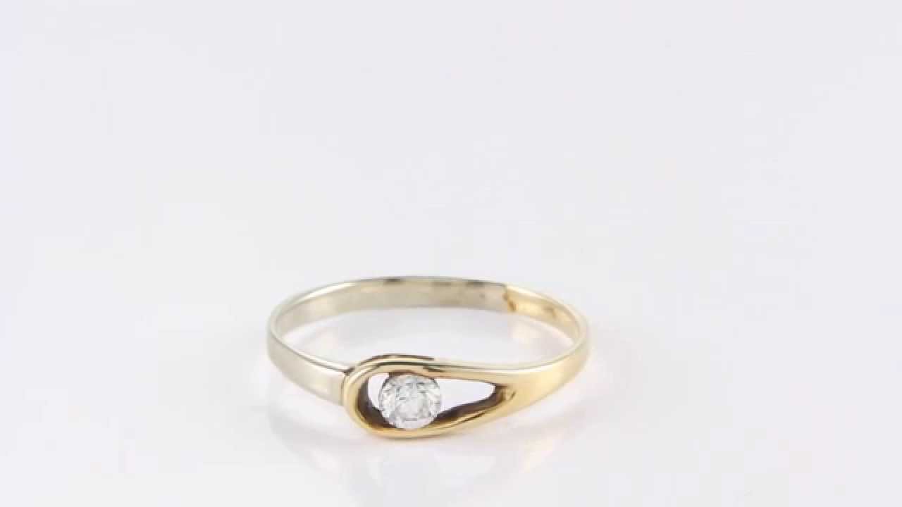 Bicolour Gouden Ring Met Diamant 14 Krt