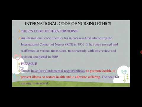 Video: Aké sú medzinárodné kódexy ošetrovateľskej etiky?