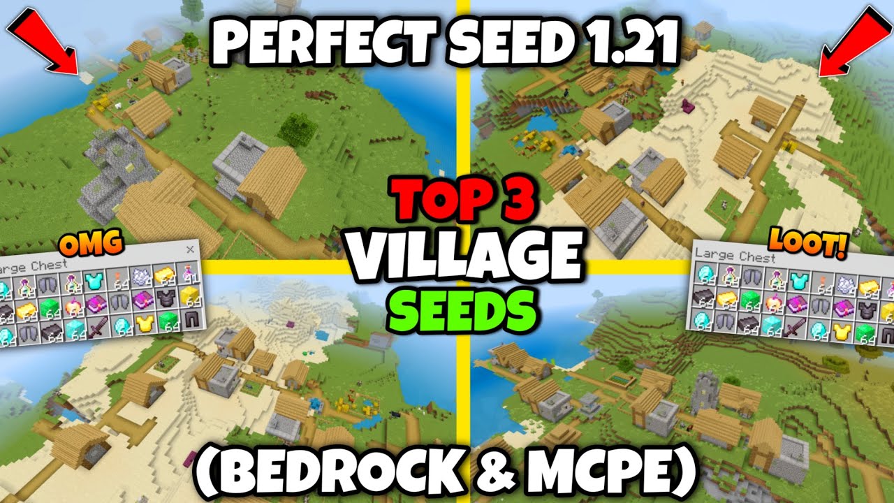 🔥Top 3 Village Seed 1.21 in Minecraft Bedrock And PE | Minecraft ...