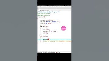 Palindrome Number Program in C #shorts