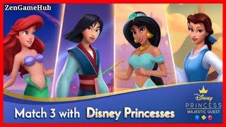Disney Princess Majestic Quest: Match 3 & Decorate | NO BOOSTERS - (Android/iOS) Gameplay screenshot 3
