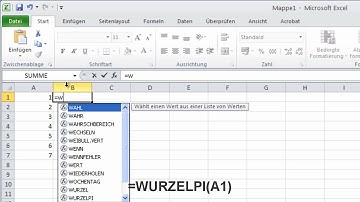 100 Excel 2010 Funktionen - Die Funktion WURZELPI