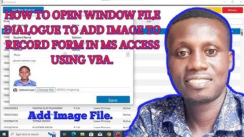How To Open File Dialogue And Select Image For Record Using VBA IN MS ACCESS.