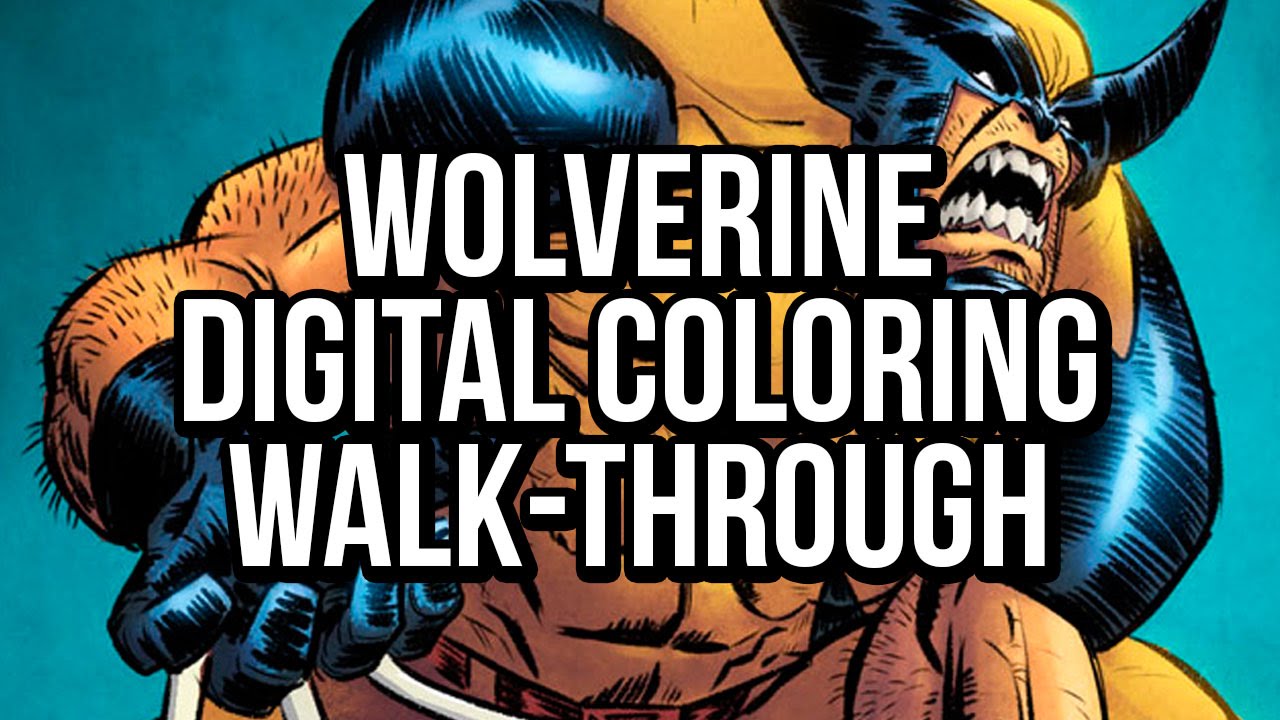 WOLVERINE! by Brian Level: A Photoshop comic coloring tutorial (narrated, lots of tricks)