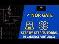 Design of NOR Gate Schematic in Cadence Virtuoso #virtuoso #cadence  #vlsi  #vlsidesign