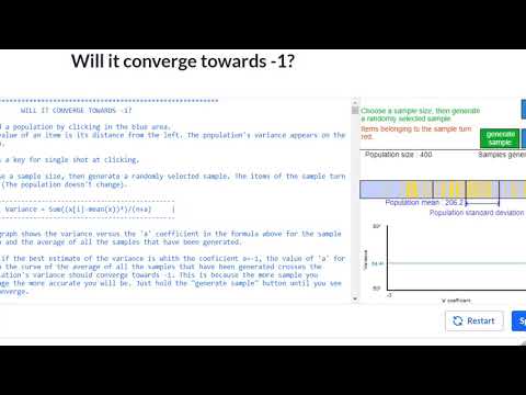 სიმულაცია, რომელიც ამტკიცებს, რომ (n-1) გვაძლევს მიუკერძოებელ შეფასებას