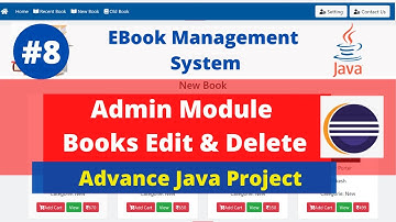 #8 Books Edit,Delete Admin Module | Ebook Java Project | Advance Java Web Project