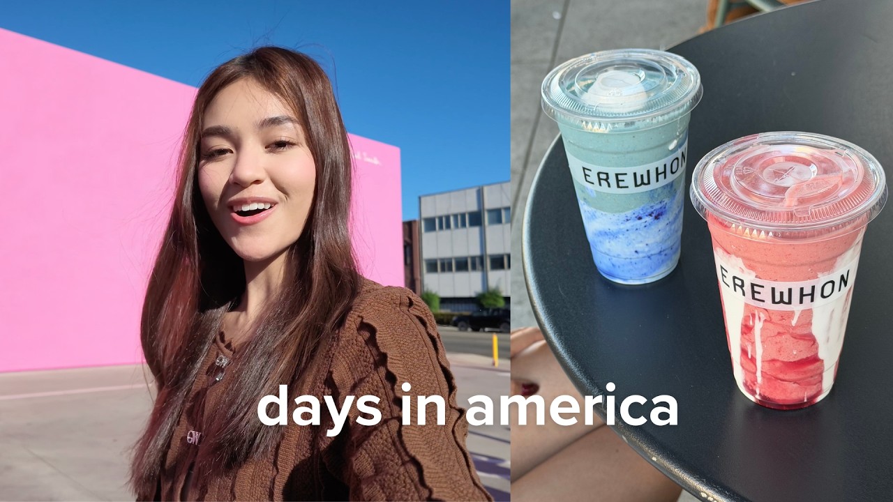 USA VLOG 🇺🇸 shopping in target, hailey bieber smoothie, pink wall in LA & hiking!