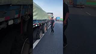 The Process Of Removing A Broken Tire On The Highway