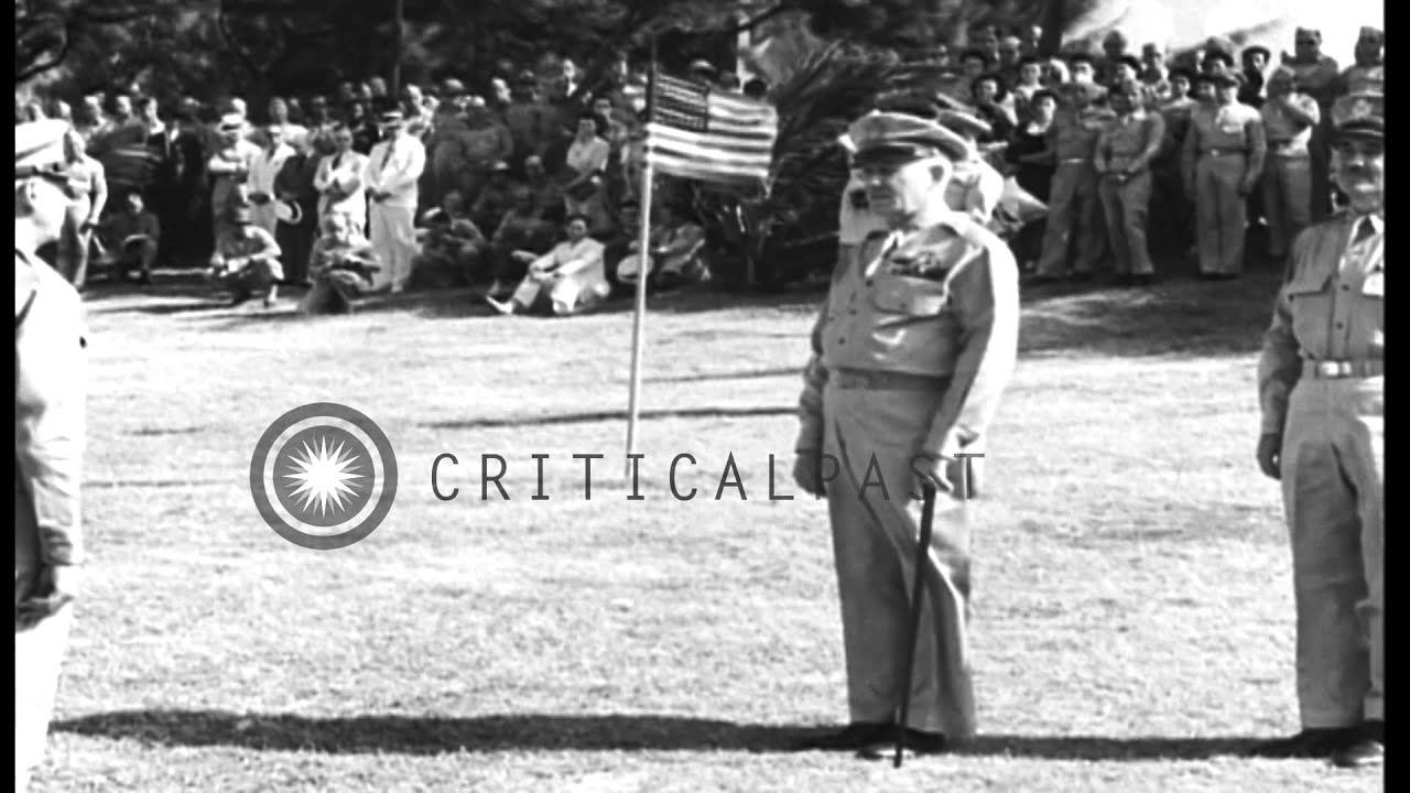 During World War II, Major General Henry C Pratt receives Distinguished Service M...HD Stock Footage