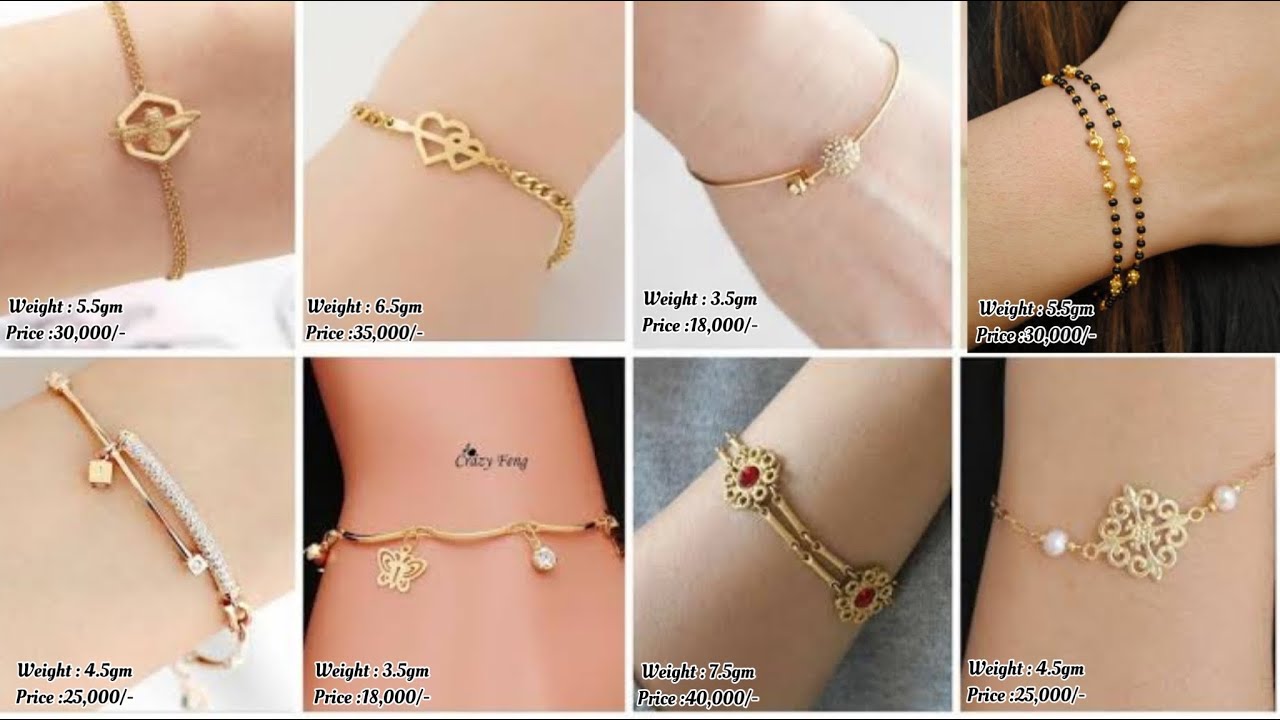 Buy Beautiful Diamond Look Simple Daily Wear Simple Gold Bracelet Designs  for Ladies