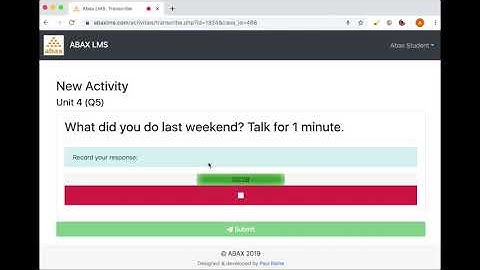 For Students: How to do the ABAX LMS Transcribe Activity