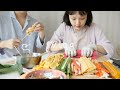 ✨김밥 만드는 날의 브이로그✨김밥 10줄은 기본이지 | 슈퍼콘 아이스크림 | 그리고 개구리 소리 :D