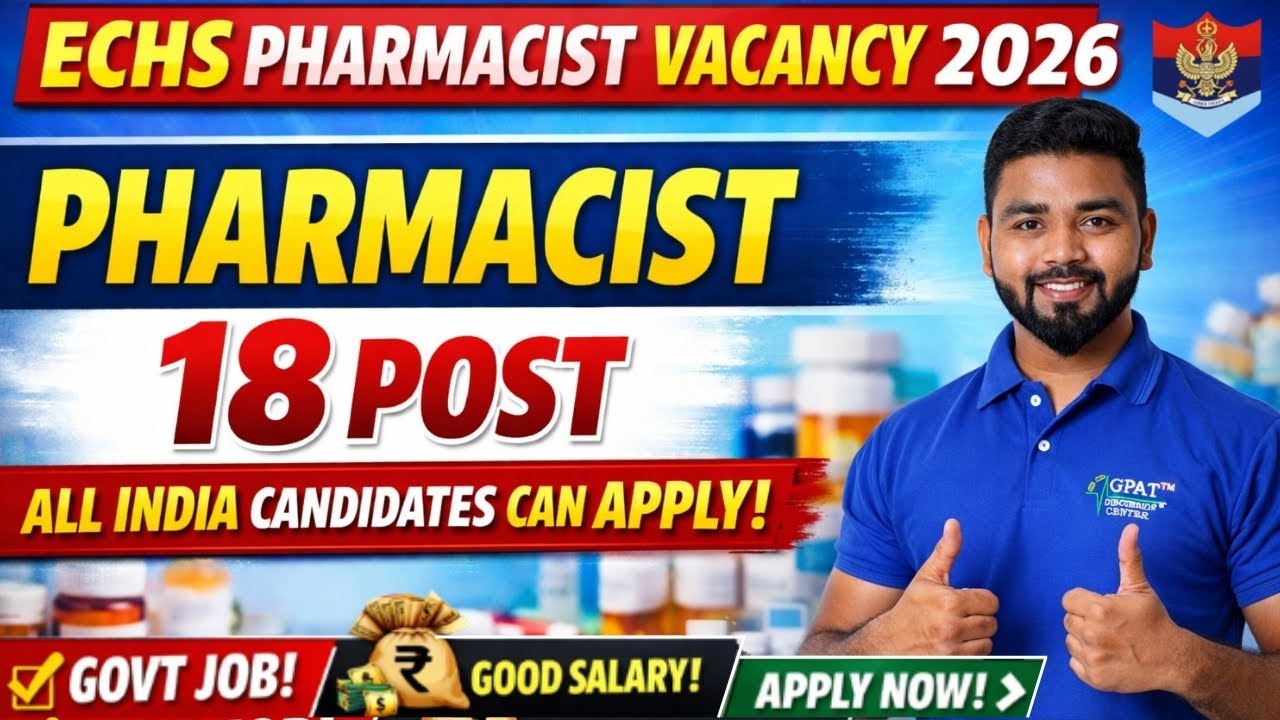 New Pharmacist Vacancy 2026 | ECHS Recruitment Pharmacist Notification | Apply Offline 