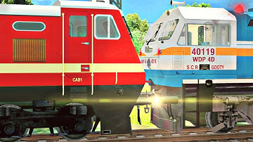 Loco failed of pallavan superfast express Rescue by gy wdp4d in msts open rails ||indian railways||