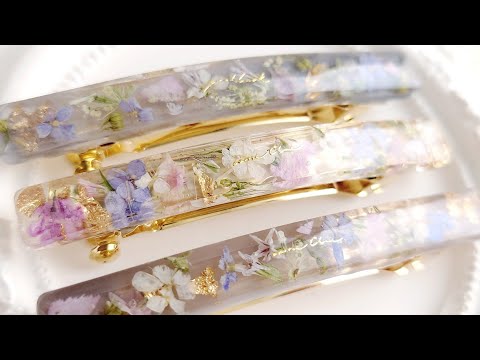 レジン♡新発売のレジンとオススメ押し花で作るヘアバレッタ♡How to