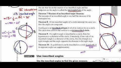 Geometry, Section 10.4, Inscribed Angles and Polygons