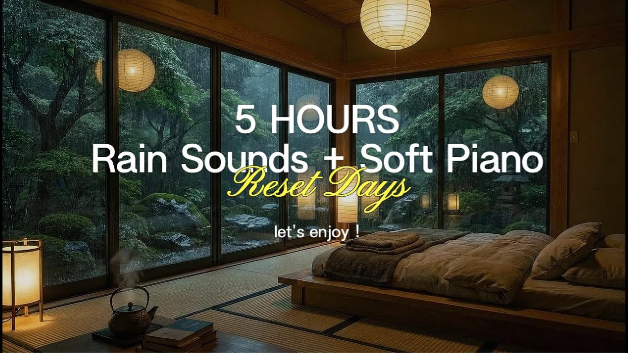 5 Hours Rain & Soft Piano for Deep Sleep 🌧️🎹 | Relaxing ASMR Sleep Sounds