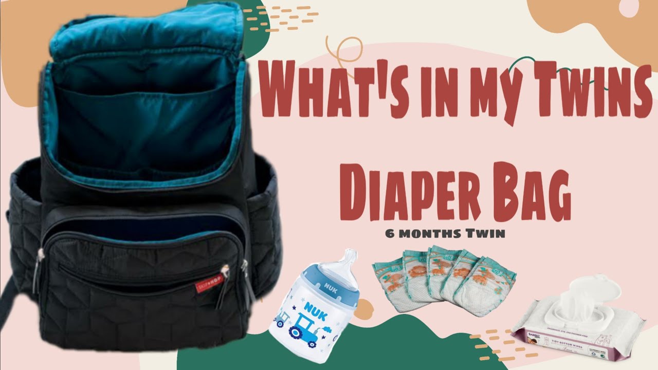 What's in my TWINS DIAPER BAG 2021 | 6 months Twin Diaper Bag