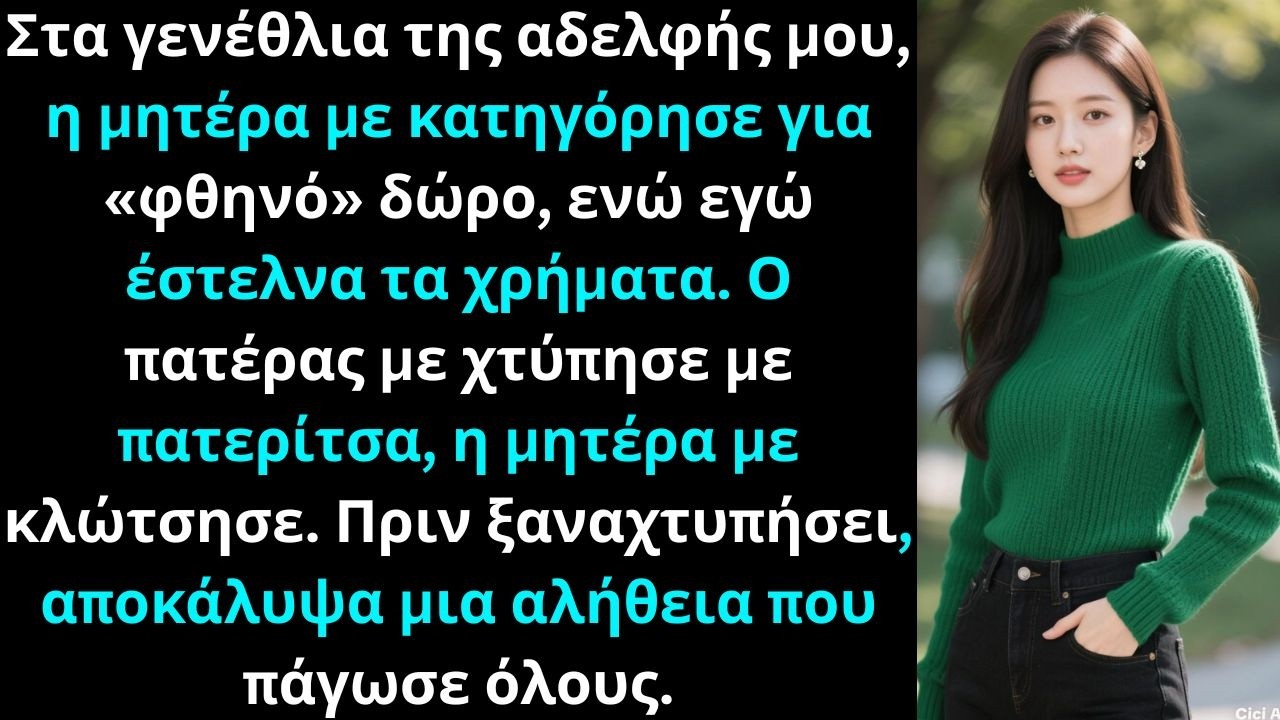 Στα γενέθλια της αδελφής μου, η μητέρα μου φώναξε για το «φθηνό» δώρο.