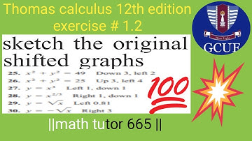 || Thomas calculus 12th edition exercise # 1.2 Question # 25-30 || Shifting of graph || Hindi\Urdu