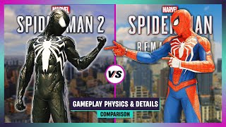 Spider-Man 2 vs Spider-Man Remastered - Gameplay Physics and Details Comparison