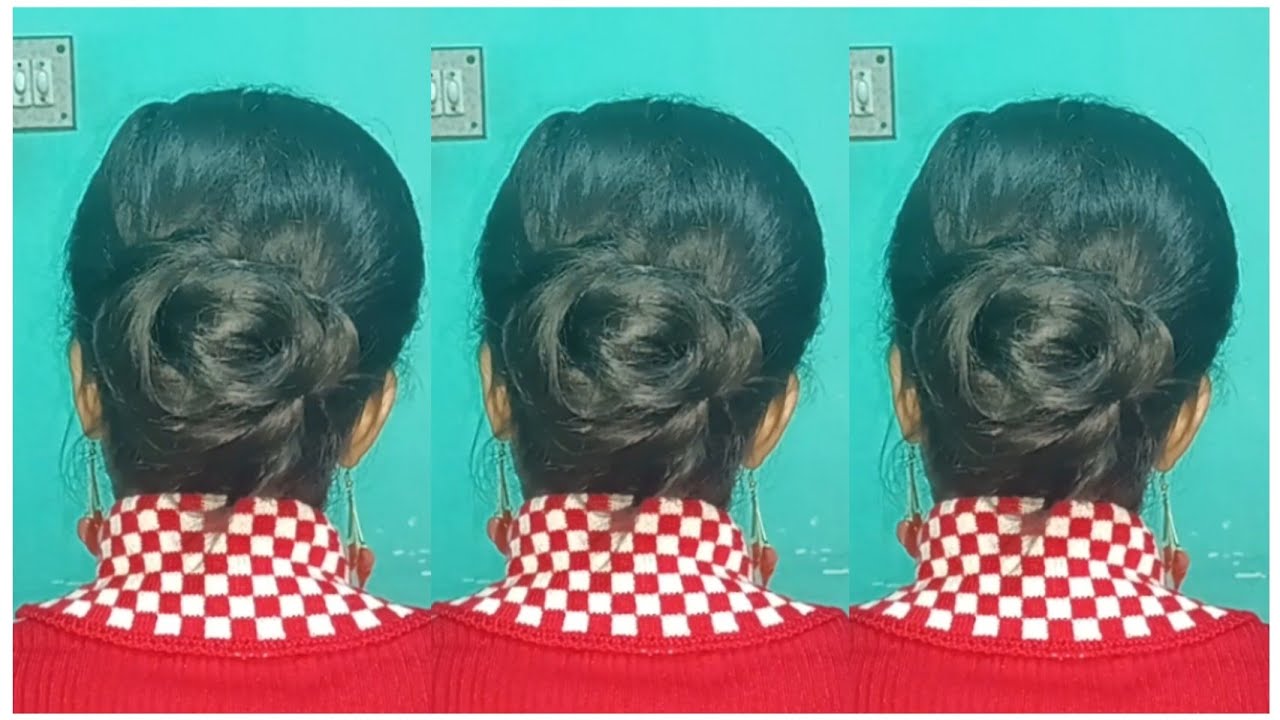 how-to-make-bun-hairstyle-for-saree-easy-and-beautiful-hairstyle