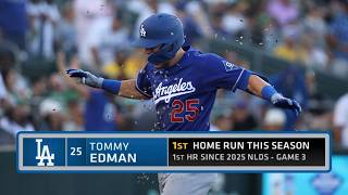 Tommy Edman's first home run of the season is a THREE-RUN HOMER for the Los Angeles Dodgers! 😤