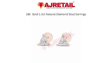 18K  Rose  Gold 1.3ct Natural Diamond Stud Earrings  #ajretail   #diamondstuds