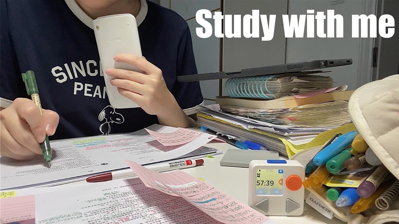 STUDY WITH ME 2hrs | Background noise,no music,no break | ASMR | real time｜motivation