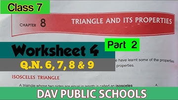 DAV class 7 maths chapter 8 worksheet 4 Q.N. 6, 7, 8 & 9