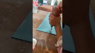 drilling process in glass/mirror.