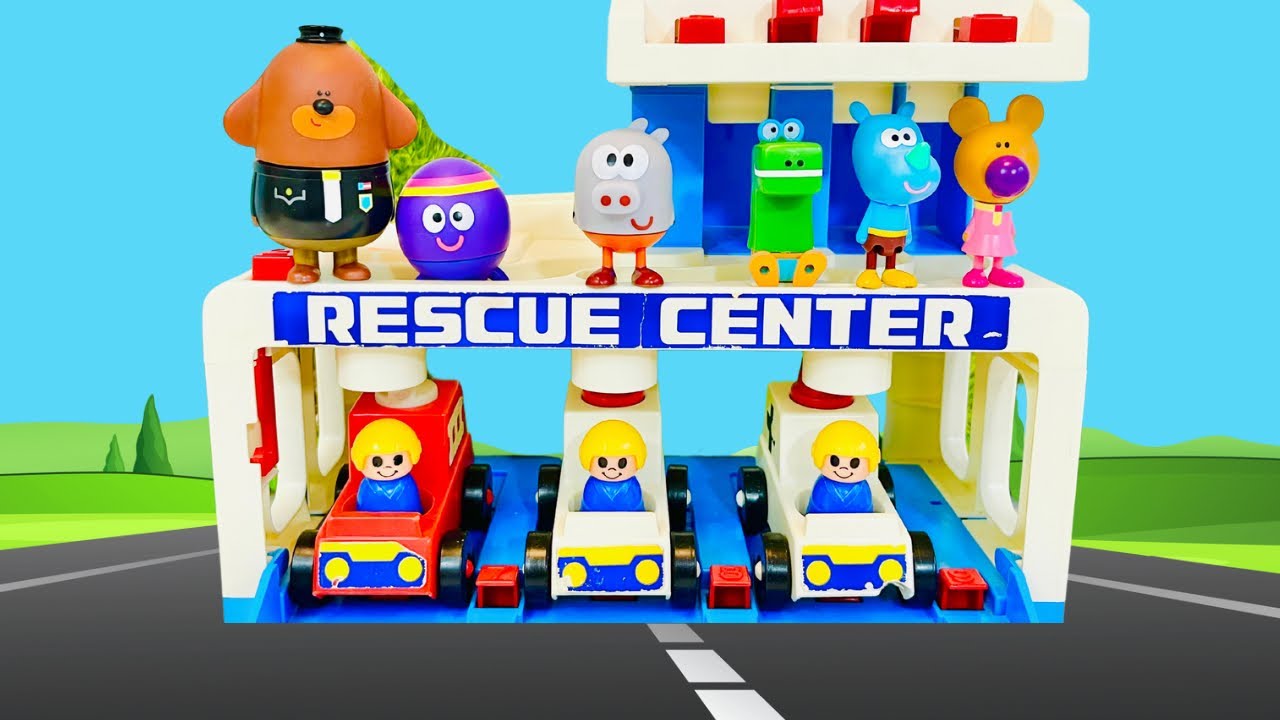 HEY DUGGEE Toys Rescue Center Playset Learning Emergency Cars Vehicles